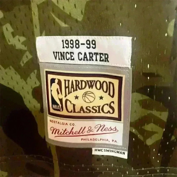 Mitchell & Ness Vince Carter 1998/99 Raptors Camo Swingman Jersey Men's S - Picture 3 of 6